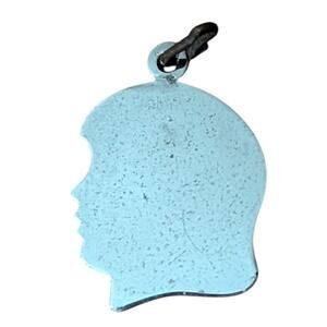 Girl's Head Profile Charm for Bracelet Sterling